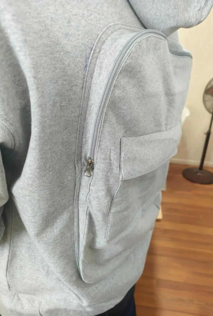 Men's Solid Custom Backpack Zip Up Hoodie gbdwrr-n1